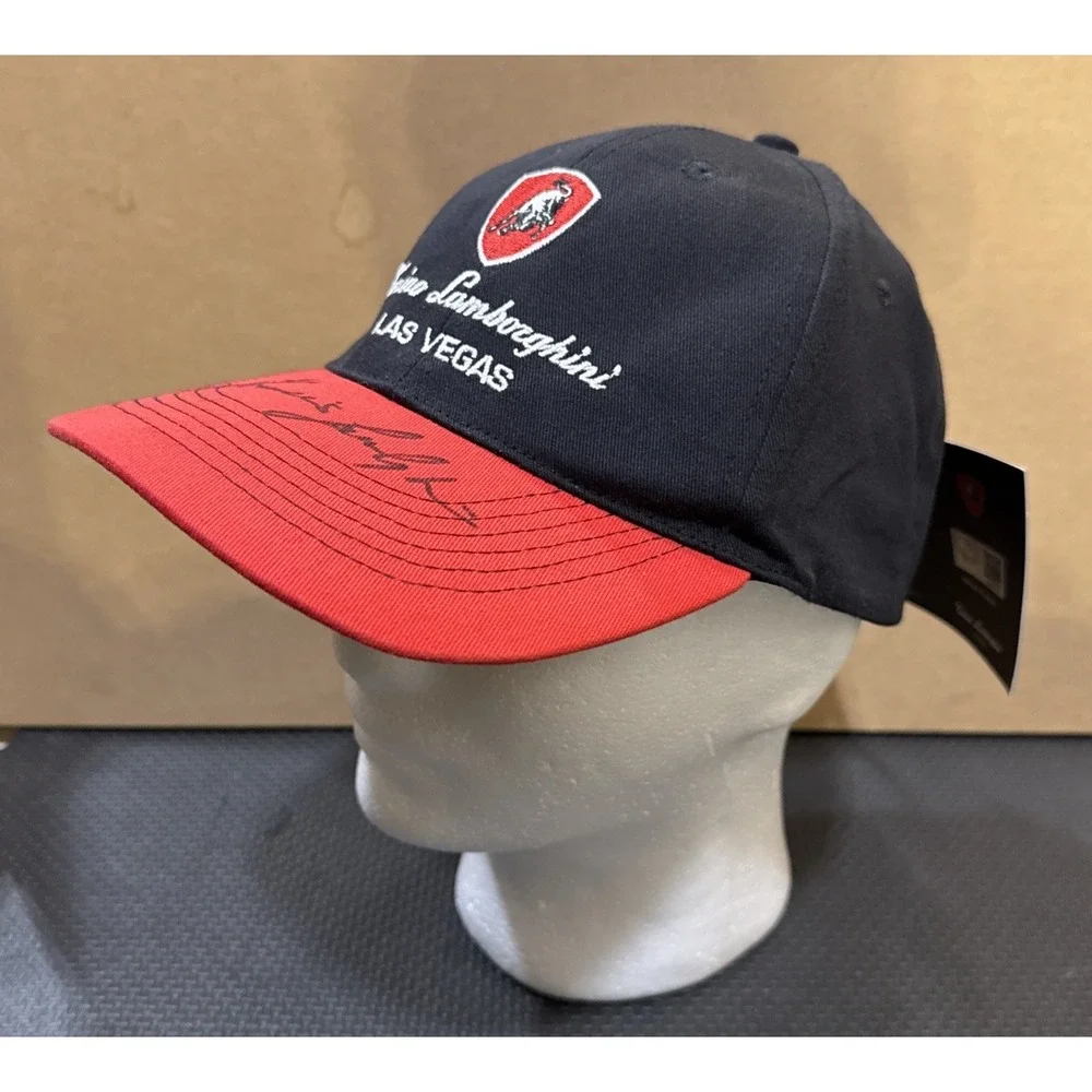 Tonino Lamborghini Las Vegas Hat OSFM Adjustable Black Red Color SIGNED